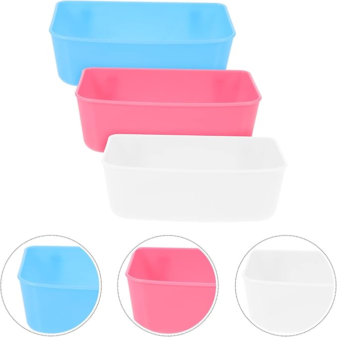 3pcs Bird Feeding Dish Cups Parrot Food Feeder Bowl Water Feeding Plate Bird Cage Accessories for Parakeet African Greys Conure Cockatiels Lovebird Budgie Chinchi