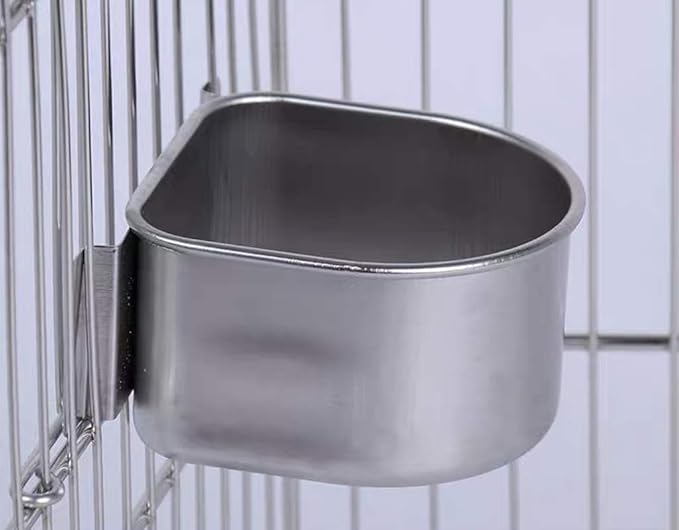 Parrot Parakeet Cockatiel Cage Food Box Water Cup Stainless Steel Pet Bird Feeding Feeder Bowl Birdcage Accessories