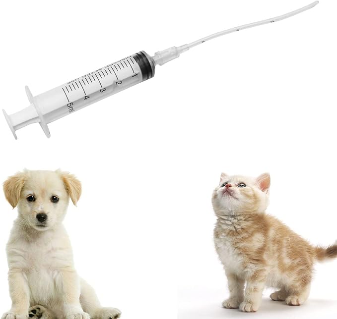 4IN1 Liquid Food Feeder for Breeding Small Pets (5ml+10ml Feeder+8cm+12cm Feeding Tube) Poultry Feeding Syringe, Parrot Feeding Syringe
