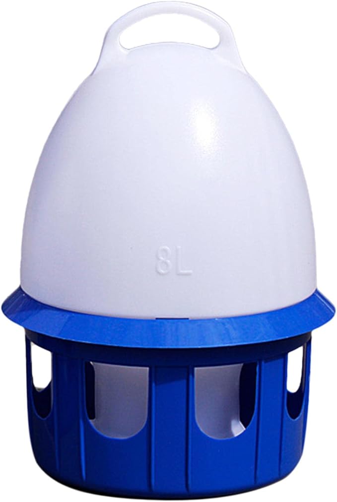 Gralara Large Capacity Pigeon Waterer Drinker with Handle Outdoor Hanging Cage Accessories Automatic Bird Water Dispenser for Canary, Parakeet, Dove, 8L D 22cm H 38CM