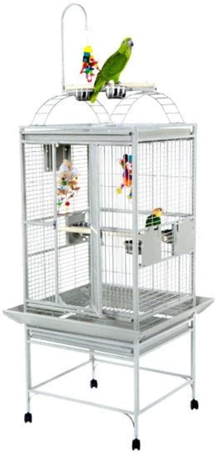 A&E Cage Company 18"x18" Play Top Cage with 5/8" Bar Spacing, White