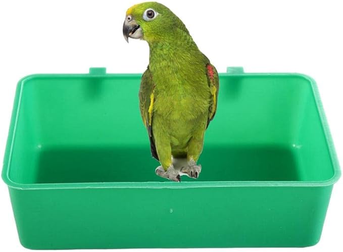 5PCS Pet Bird Bowl Hanging Parakeet Food Dispenser Square Box Multi-Purpose Parrot Bath Basin for Bird Cage Accessories Bird Supplies
