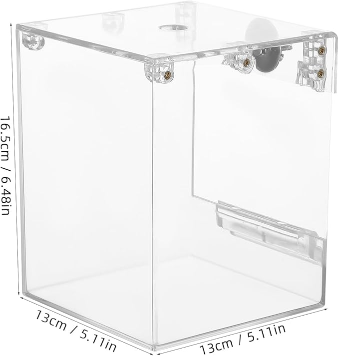Happyyami Hanging Bird Bath Box for Cage Parrot Bathtub with Splash Guard Multifunctional Bird Shower for Parakeet Cockatiel and Small Birds Indoor Birdcage Accessory 6.49X5.11X5.11In