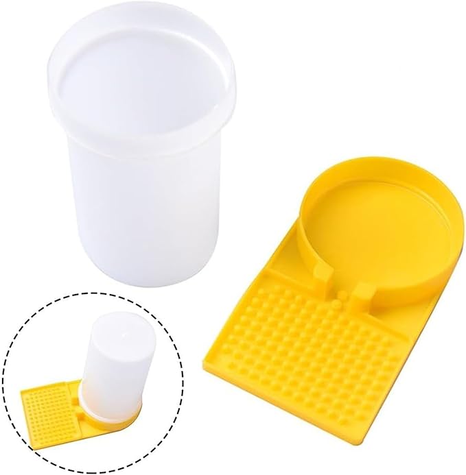 Large Capacity Quail Water Feeder, Quail Feeder, Baby Bird Button Quail Yellow Water Feeder, for Cage, Baby Chick Waterer, Ideal Feeders for Baby Bird