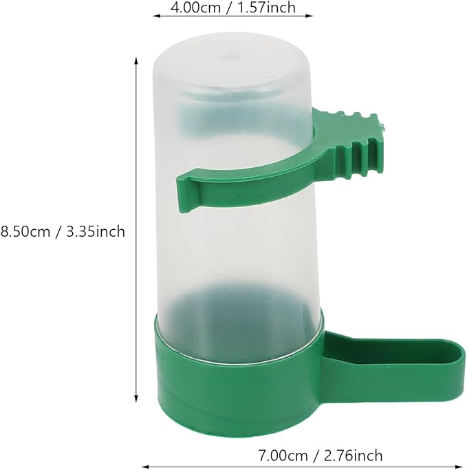 VILLCASE Parakeet Water Dispenser, Plastic, Easy to Install, Transparent, Suitable for Multiple Birds