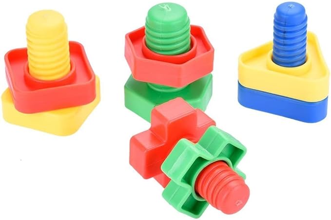 Litewoo 4pcs Bird Intellective Toys Nuts and Bolts for Parrot Parakeet Cockatiel Conure Macaw African Grey Amazon Cockatoo Budgie Lovebird Canary Cage Part