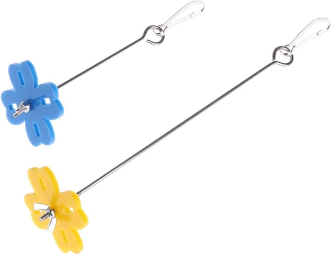 Bird Food Holder Stainless Steel Parrot Vegetable Fruit Feeder Treat Skewer for Cockatiel Metal Hanging Hook, Small