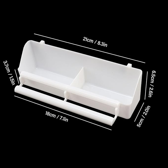 Bird Feeder, No Mess Cage Hanging Feeder Cup Pet Bird Food Double Plastic Seed Water Dispenser Standing Frame for Parrots Cockatiel Pigeon Sparrow Cage Bowl