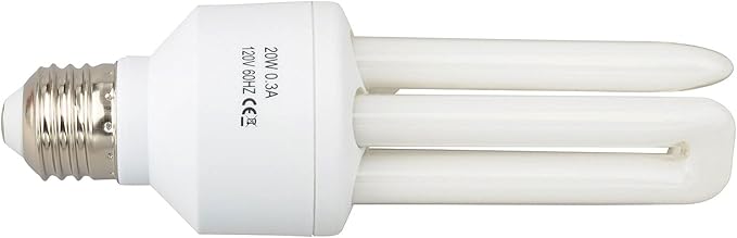 LUCKY HERP 2.4% UVB Bird Fluorescent Bulb 20W - Full Spectrum Avian Light for Parrots, Cockatiels & Conures - Promotes Vitamin D3 & Feather Health - E26 Base, 3-U Tube CFL