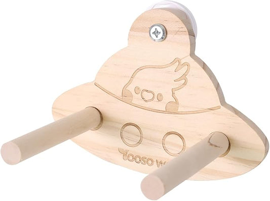 Bird Swing Perch Toy - Wooden Parrot Swing Stand with Wobble Function, Balance Play Gym for Small/Medium Parrots (Budgies, Cockatiels, Lovebirds) Cage Accessories (Nymphicus hollandicus Pattern)