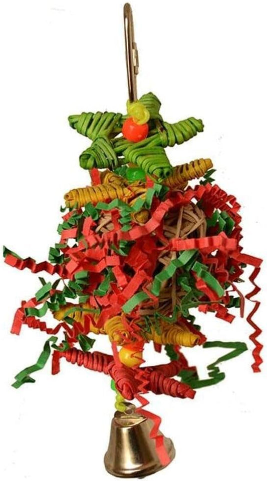 Super Bird Creations SB971 Xmas Crinkle Little Star Bird Toy, Small Bird Size, 6" x 2"
