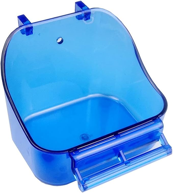 Bird Bath Tub with Perch for Cage - Parrot Birdbath Shower Accessories for Small Birds - Cockatiel, Parakeet, Conure, Canary