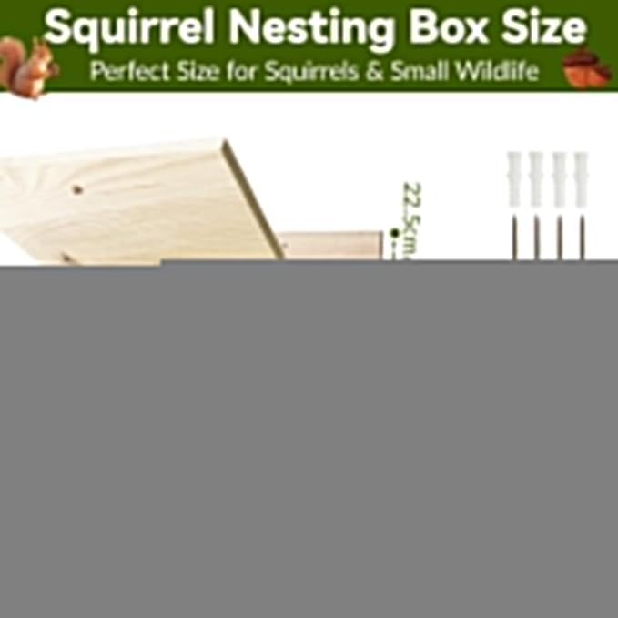 oyhqes Squirrel House Outside, Squirrel Wood Nesting Box with Window, Wooden Houses with Predator Guard, Hanging Shelter for Squirrels, Chipmunks, Birds, and Backyard Small Wildlife