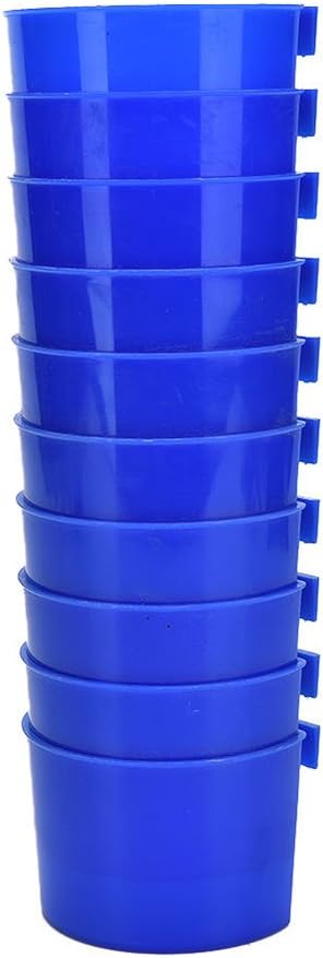10 pcs Cup Hanging Water Feed Cage Cups for Poultry Gamefowl Rabbit Chicken Pigeons