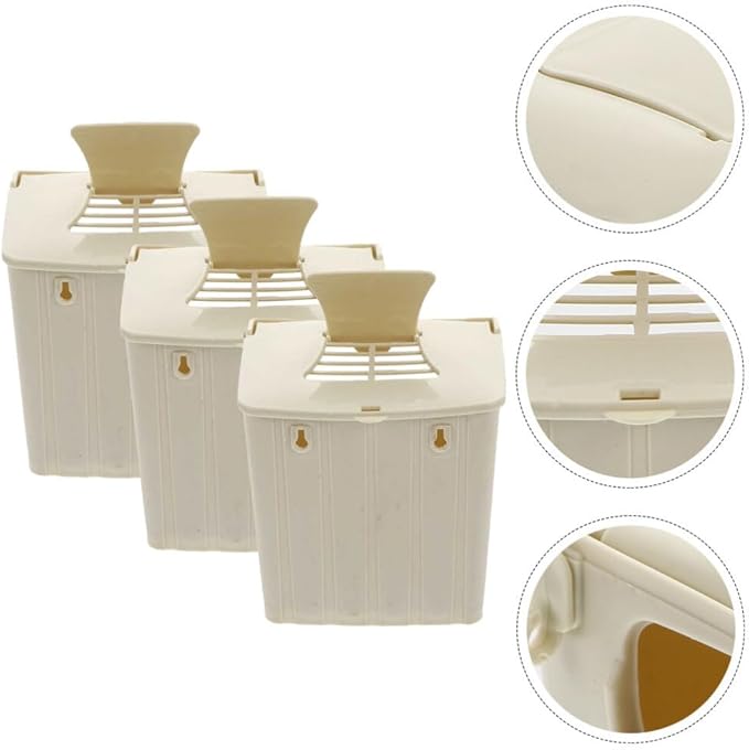 Alipis Bird Breeding Box 3-Pack Hanging Plastic Nesting Box for Parakeets Finches Indoor Outdoor Garden Bird Nesting House