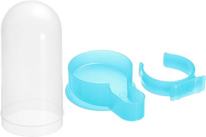 PATIKIL 800ml Automatic Pigeon Feeder, 2 Pack Bird Cage Waterer Hanging Drinker Water Dispenser for Parrot Poultry, Light Blue