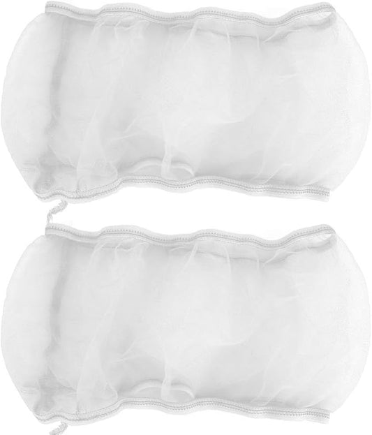 Fdit Bird Cage Cover, 2PCS Bird Cage Cover Birdcage Polyester Mesh Cover Seed Catcher Universal Parrots Cage Accessories(White)