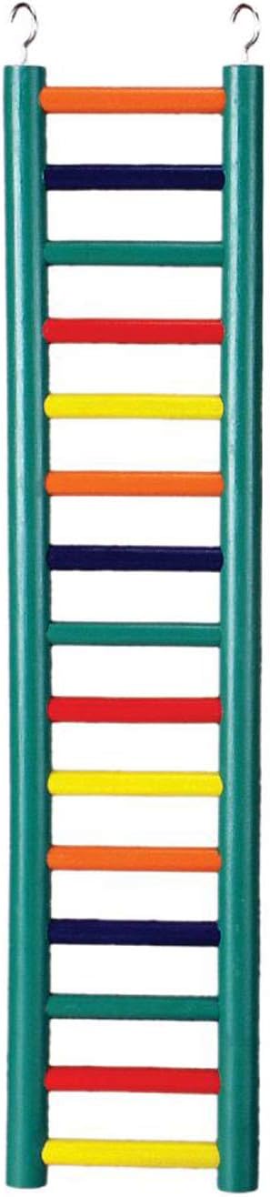 Prevue Pet Products 9-Rung Wood Bird Ladder - Accessories for All Pet Bird Sizes, Hanging Birdcage Toy for Climbing, Foot Exercise, Beak Use, Mental Enrichment, and Interactive Play