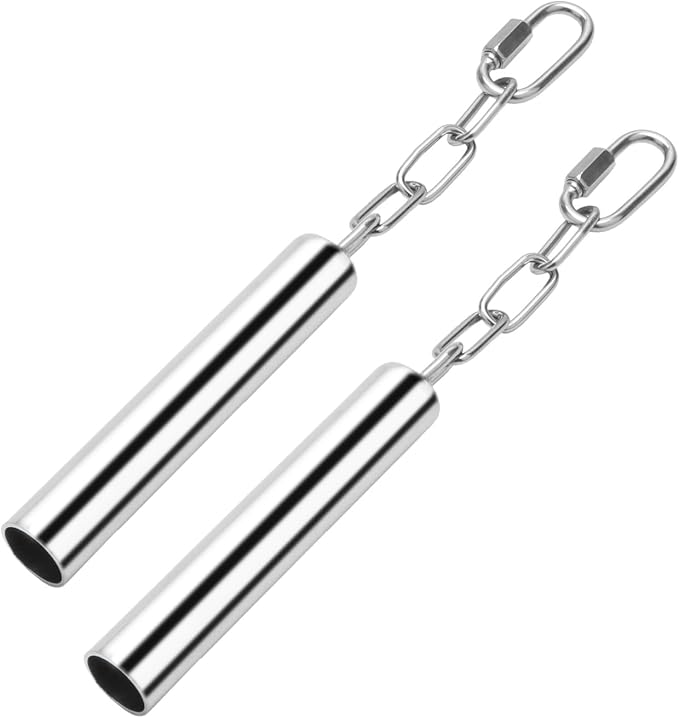 Wontee Stainless Steel Bell Toy Bird Cage Hanging Bite Toy for Parrot Parakeet Budgie Cockatiel Conure African Greys (2 PCS-L)