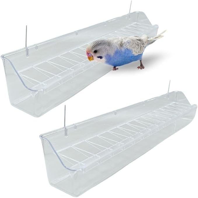 2GR Bird Feeders with 14 Slot Removable Grill 2 Pack - Hanging Chick Feeder and Waterer with No Mess for Canaries, Lovebirds, Cockatiels, Ideal for All Small Birds