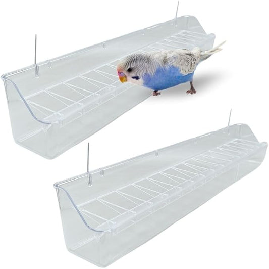 2GR Bird Feeders with 14 Slot Removable Grill 2 Pack - Hanging Chick Feeder and Waterer with No Mess for Canaries, Lovebirds, Cockatiels, Ideal for All Small Birds