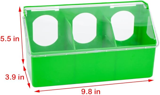 2 Pack Pigeon Plastic Feeder Bird Slot Feeder Dove Food Feeding Hanging Box for Poultry Pigeon Parrot Budgie Parakeet Cage (Three Holes)