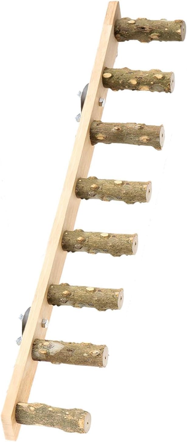 Bird Wooden Ladder Bridge,Bird Cage Ladder,Wood Cage Accessories,Bird Ladder Perch,Parrot Climbing Ladder for Budgies,Conures, 8 Sections