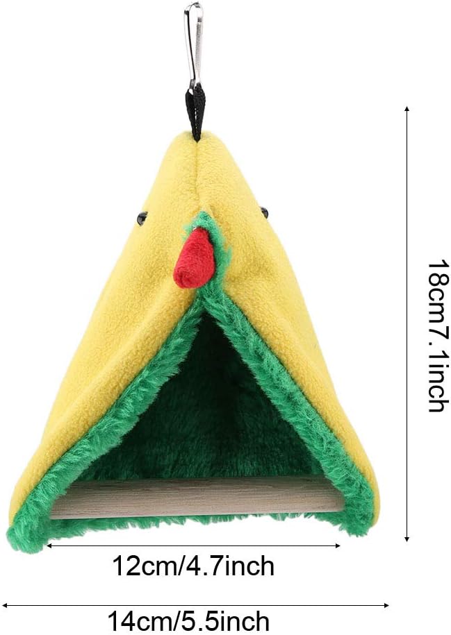 Bird Hammock Bird hut for cage Warm Bird Bed Triangle Plush Hammock Cage Hanging Bird Tent 4.7inch*7.1inch Bird Bed for cage for Birds Parrots Nests