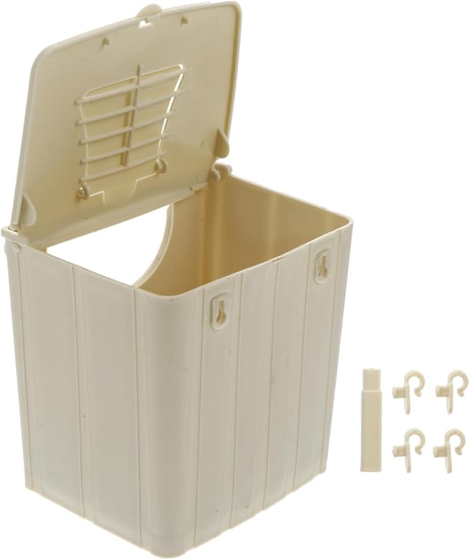 POPETPOP Parakeet Nesting Box Plastic Bird Breeding Nest with Hinged Cover for Bird Cage Mounted Small Birds Like Cockatiels Lovebirds Budgies 5.11X5.11X3.93In Easy to Clean