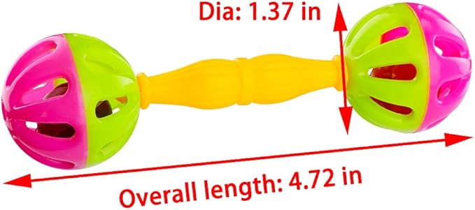 DQITJ 4 Pack Bird Barbell Dumbell Foot Toy for Small Bird Parrot Green Cheek Parakeet Cockatiel Conure Love Birds