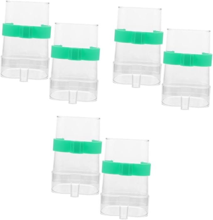 balacoo 6pcs Transparent Automatic Pet Water Feeder for Birds No Leakage Design Elastic Slots Fit Cage Spacing Easy to Use Water Feeding Tool for Bird Care