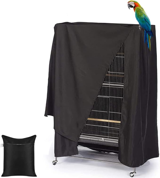 Bird Parrot Cage Cover Waterproof Sun Square Rolling Stand Birds Parrots Cages Covers Good Night Parrot Birdcage Protector Covers (35x25x47in)