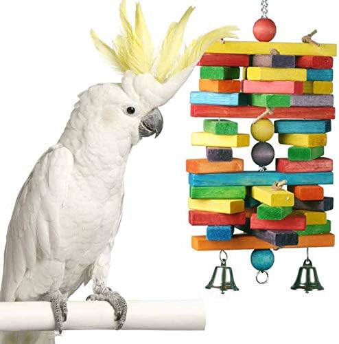 Super Bird Creations - SB477 XL Woodpile Bird Toy - Vibrant Bird Toys for Macaws, African Greys, Cockatoos, Eclectus, Parrots - Enriching Bird Toy with Chewable Elements - Large to XL Bird Size