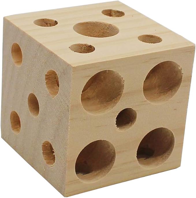 QBLEEV Bird Wooden Block Puzzle Parrot Chicken Foraging Toys, Small Animal Shredding Teething Parakeet Cockatiel Conure Budgie Cage Toys
