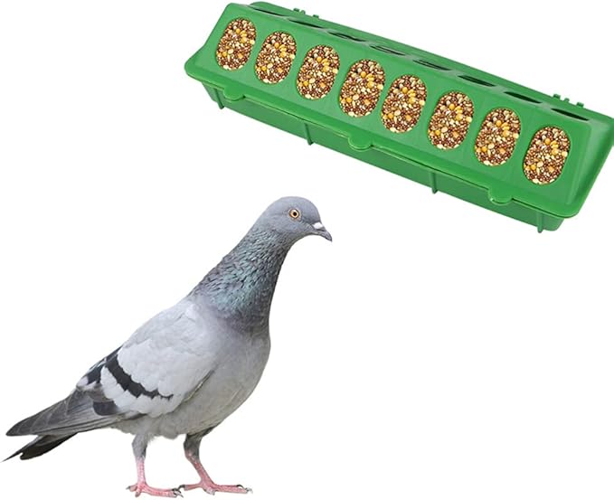 YARDWE Pigeon Feeder 2pcs Plastic Bird Feeder Containers for Cockatiels, Parrots, Chickens, and Other Small Birds