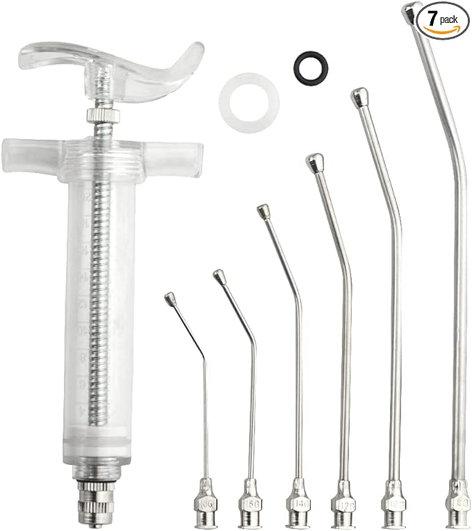 Baby Bird Feeding Syringe Bird Syringe Feeder Feeding Tubes with 6PCS Curved Gavage Tubes for Baby Birds Parrot Small Pet (20ML)