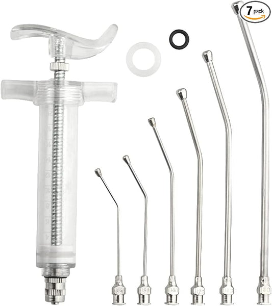 Baby Bird Feeding Syringe Bird Syringe Feeder Feeding Tubes with 6PCS Curved Gavage Tubes for Baby Birds Parrot Small Pet (20ML)