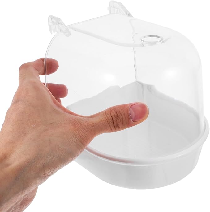 GALPADA Hanging Bird Bath Cube Transparent Bird Bathtub for Cage Indoor Outdoor Parakeet and Parrot Bathing Tub Easy to Clean Safe Pet Shower Box