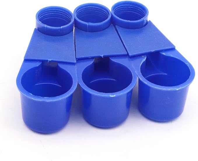 Automatic Bird Drinker Cups 12pcs Pigeon Water Bottle Feeder for Cage(Blue)
