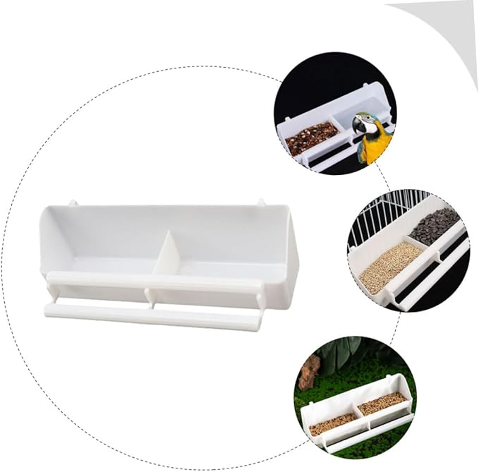 BESPORTBLE Plastic Bird Feeder Spill Design Hanging Bowl for Parakeets Cockatiels and Parrots Easy to Clean Bird Cage Accessory
