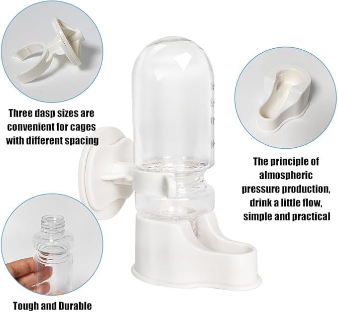 Automatic Pet Bird Water Feeder, Bird Water Dispenser for Cage, Bird Cage Suspended Automatic Water Dispenser, Bird Feeders for Parakeet Budgie Cockatiel Lovebirds Canary Finch (70ml)