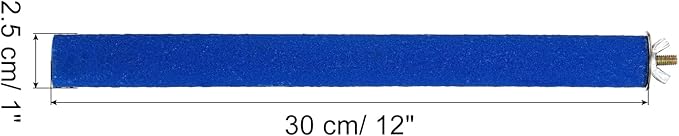 PATIKIL 1x12 Bird Paw Grinding Stick, Bird Wood Perch Stand Cage Accessory for Small Bird Parrot Lovebird Parakeet Cockatiel, Blue
