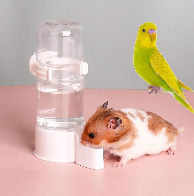 No Mess Bird Water Feeder Dispenser Automatic Hanging Bird Feeder for Cage, Parakeet Cage Accessories, Parrot Cockatiel Seed Food Container Drinker for Squirrel Finch Lovebirds Budgies Canary(Waterer)