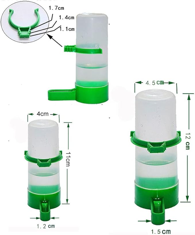 Ochine 4Pcs Automatic Bird Water Feeder & Dispenser, Plastic, Durable, Removable, Clean, for Parrot, Budgie, Cockatiel, Lovebirds, Chicken