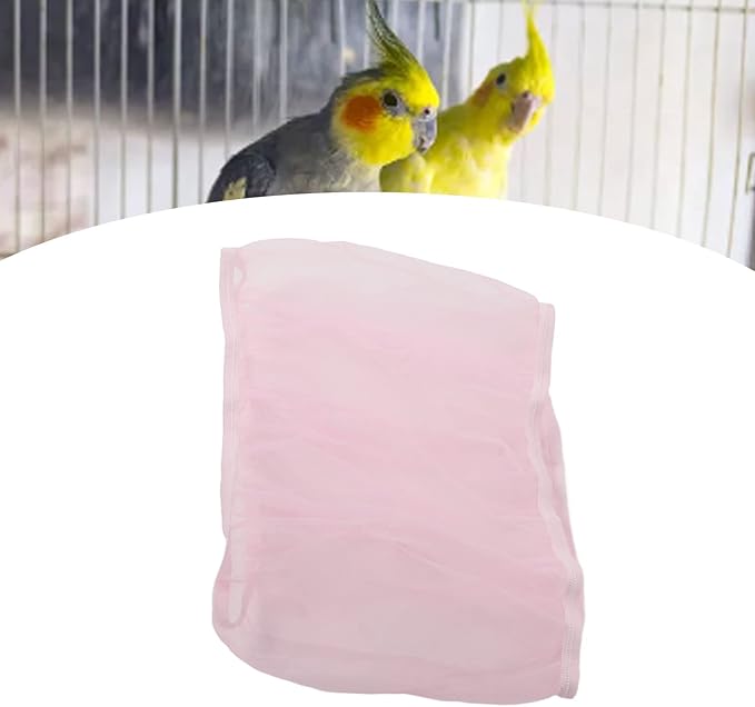 Net Yarn Bird Cage Cover, Adjustable Soft Dust Proof Net Yarn Bird Cage Net Cover, Bird Cage Cover Seed Catcher Parrots Cage Accessories for Parrot Parakeet Macaw (L Large Size)