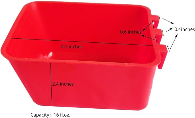Hanging 16 OZ Cage Cup 20 PCS Chicken Feeder Waterer Bird Food Dishes Rabbit Water Pigeon Feeding Watering Bowl with Hooks Bunny Poultry Coop Drinker Duck Quail Seed Treats Dispenser