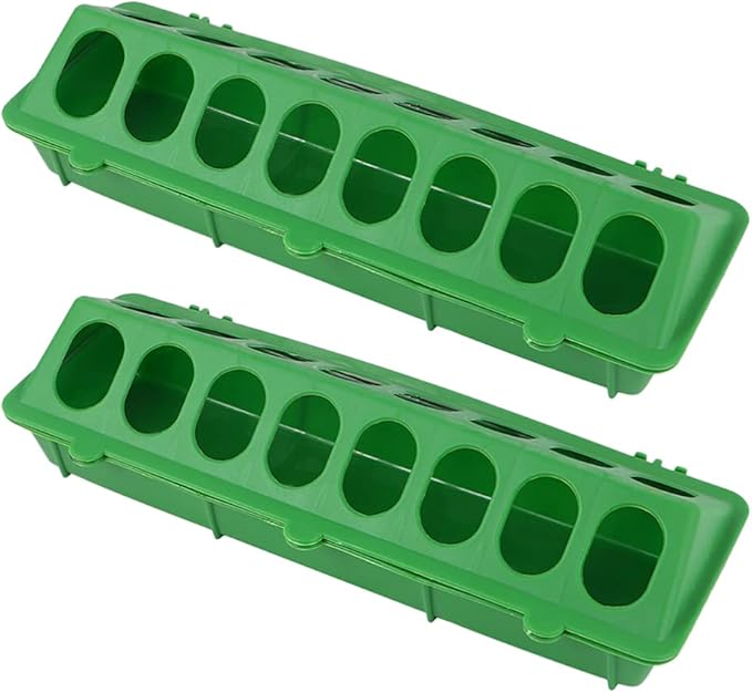 YARDWE Pigeon Feeder 2pcs Plastic Bird Feeder Containers for Cockatiels, Parrots, Chickens, and Other Small Birds
