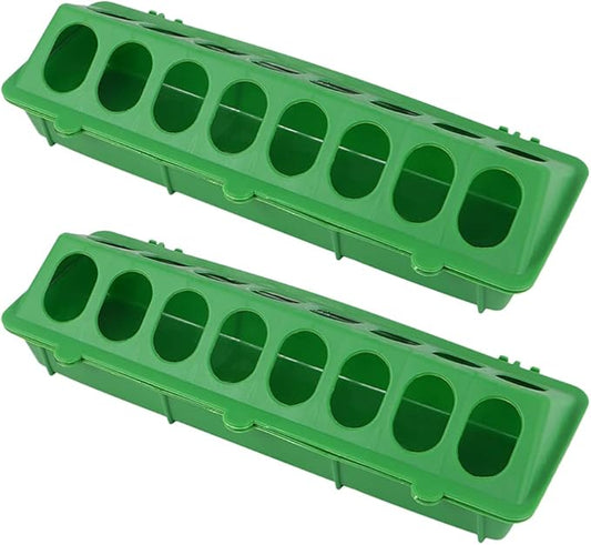 YARDWE Pigeon Feeder 2pcs Plastic Bird Feeder Containers for Cockatiels, Parrots, Chickens, and Other Small Birds