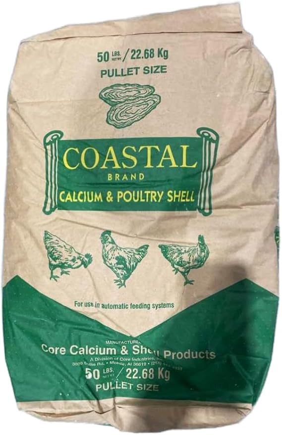 Homestead Harvest Coastal Oyster Shell Calcium Supplement – for Chickens and Ducks (50 lb)