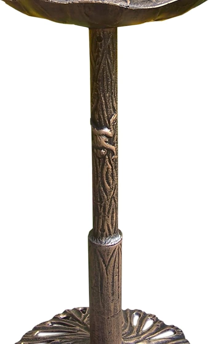 Oakland Living 5012AB Antique Bronze Frog Design Aluminum Birdbath